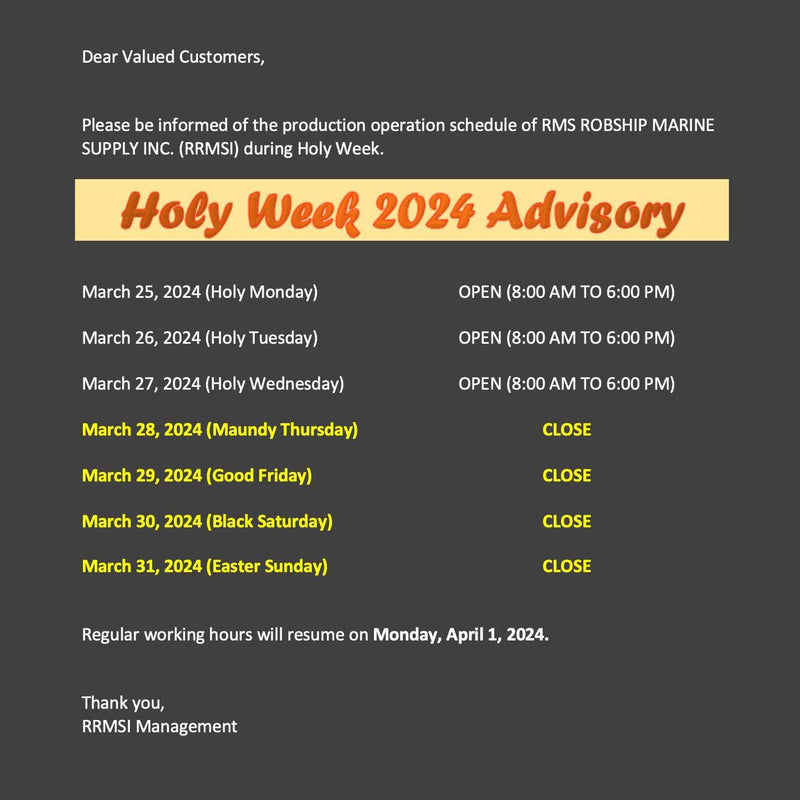 Holy Week 2024 Advisory
