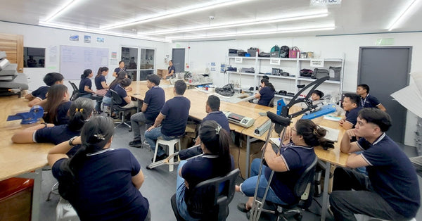 Meeting with the team after the typhoon which hit Cebu.